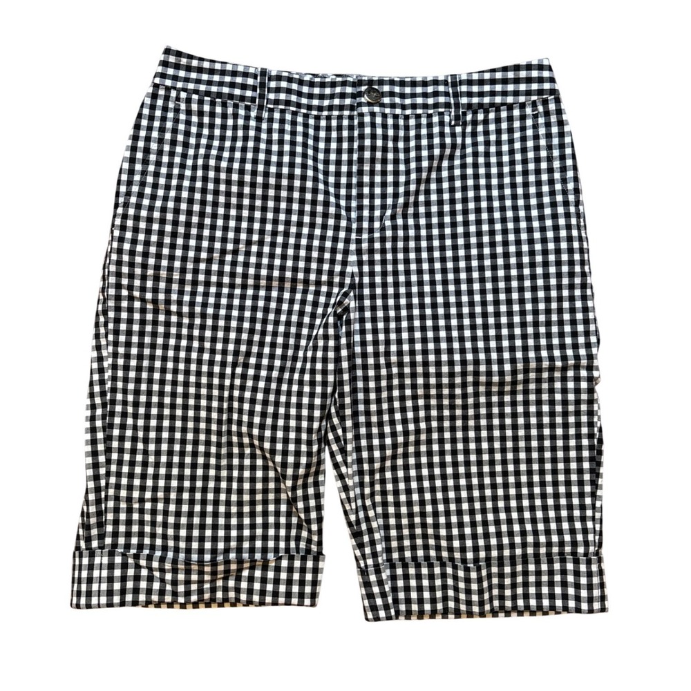Lauren Ralph‎ Lauren Active Shorts Womens Black Gingham Check SIZE 6